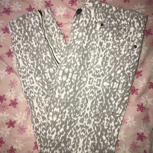 Animal Print Ankle Zip Jeans